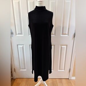 Chico’s Black Velvet Sleeveless Mock Neck Tunic Size 1 (M)